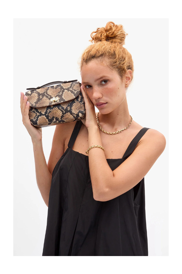 Kathryn Purse in Tan Desert Snake