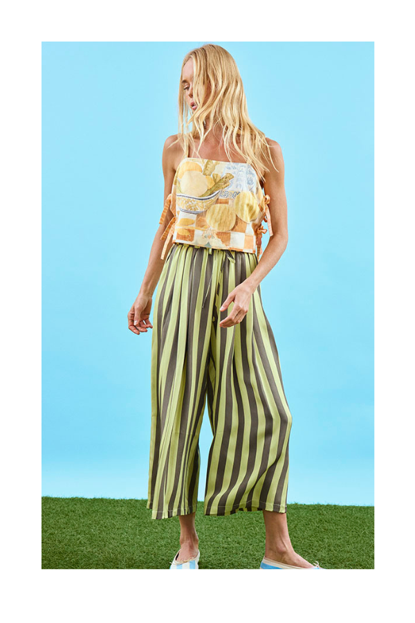 Cyprus Pant in Evergreen Stripe