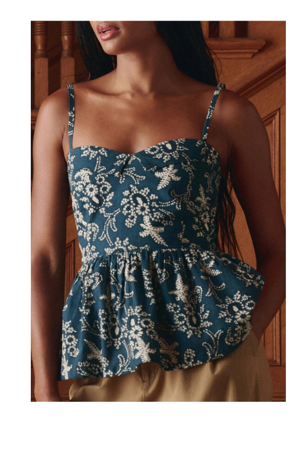 The Verse Top in Indigo Bandana