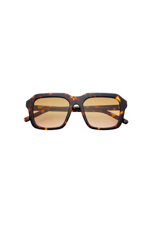 Charlie Acetate Unisex Rectangular Sunglasses : Dark Tortoise