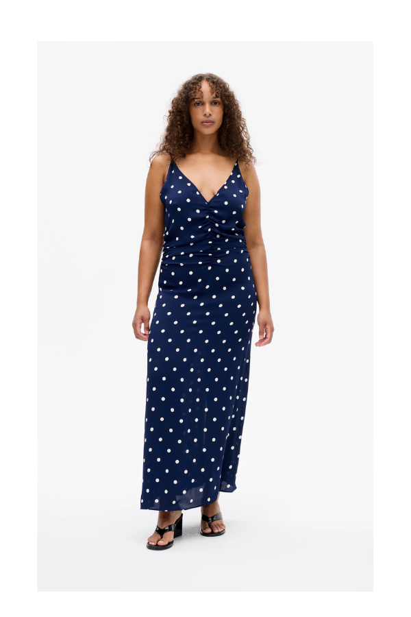 Atalia Dress in Navy Creme Dot