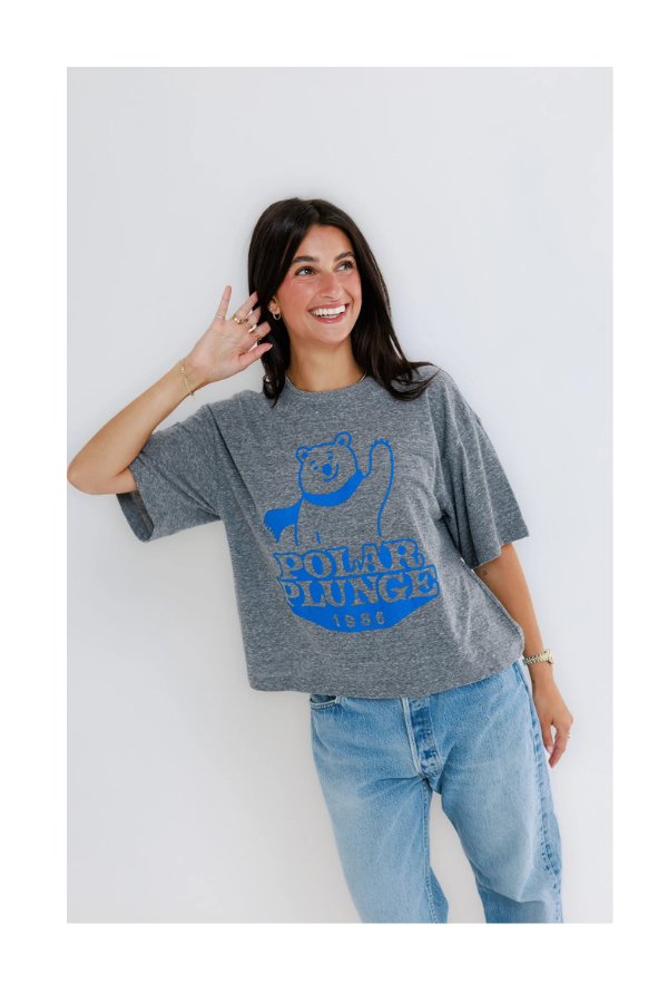 Polar Plunge Boyfriend Tee in Heather Grey