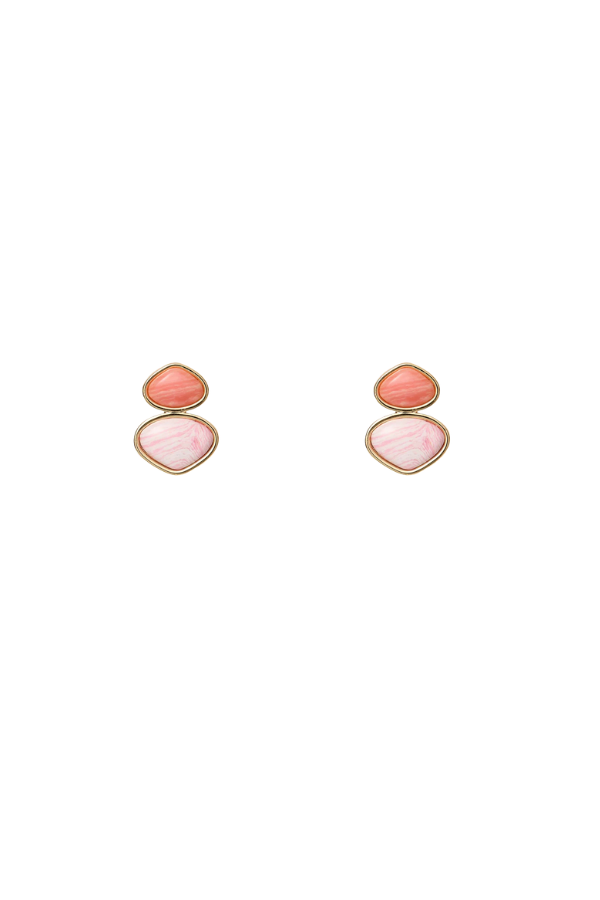 CORAL FLAMINGO DUO DROP EARRINGS