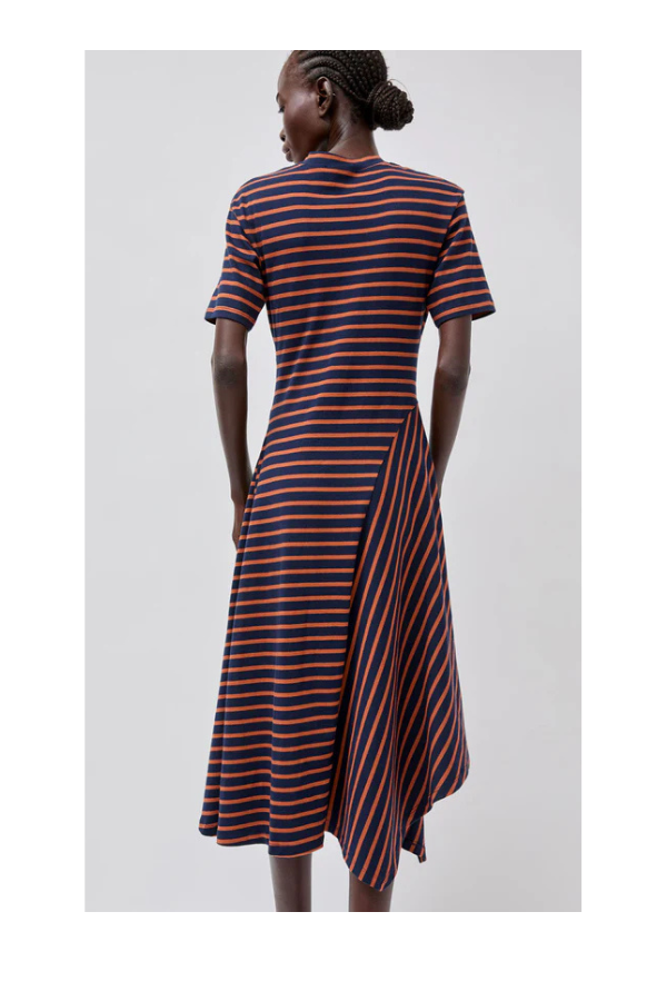 Martine Dress in Navy Stripe