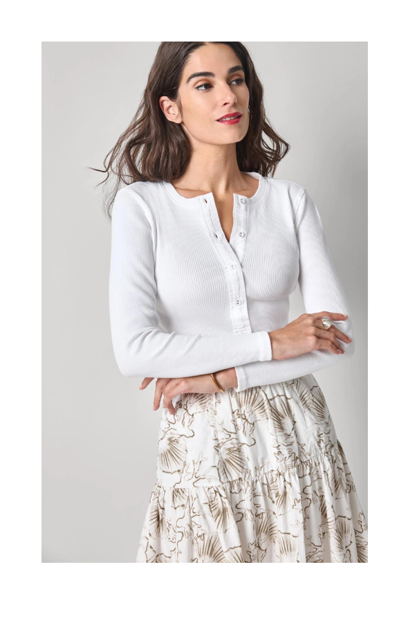 Mixed Media Cardigan in White