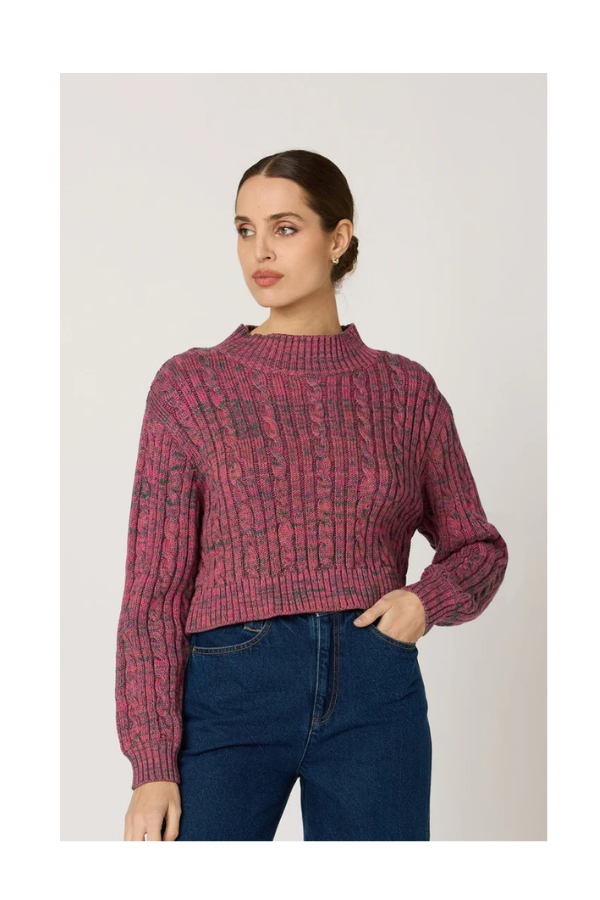 Amor Sweater in Dark Rose Multi