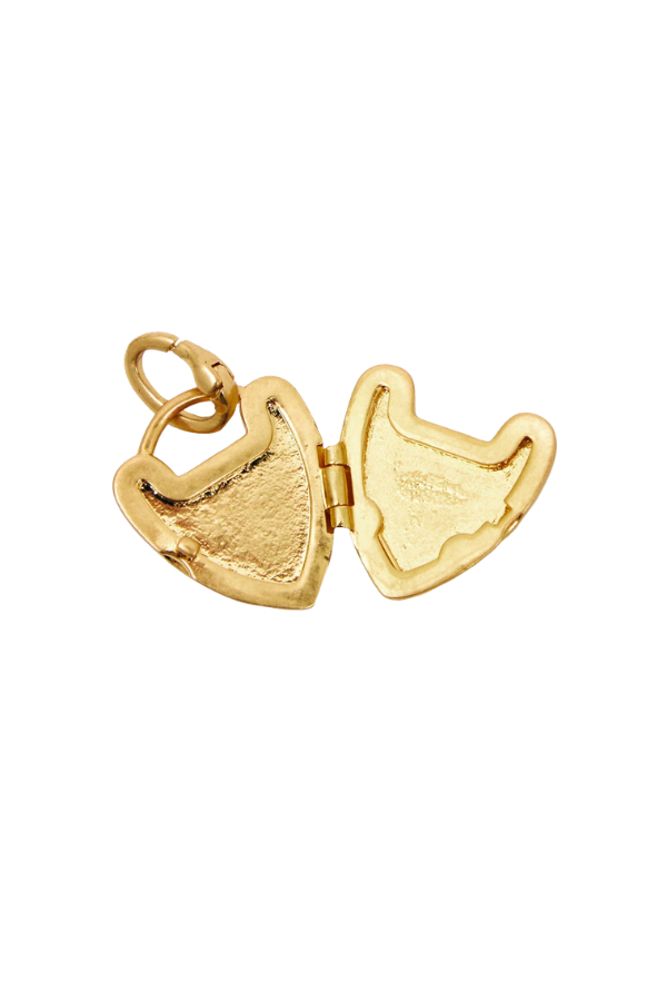 Padlock Locket Charm in Vintage Gold