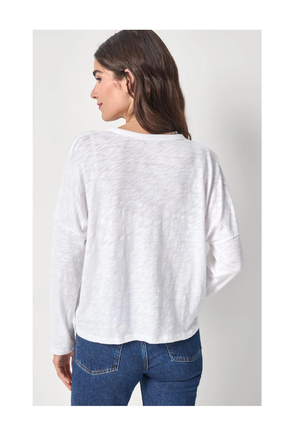 Easy Long Sleeve Beach Tee in White