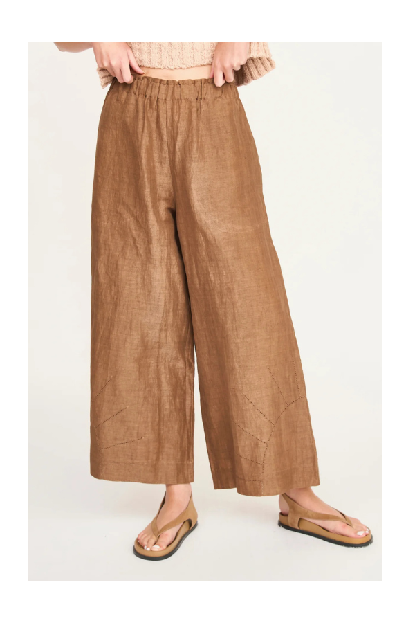 Mirth Pant in Brownie Linen