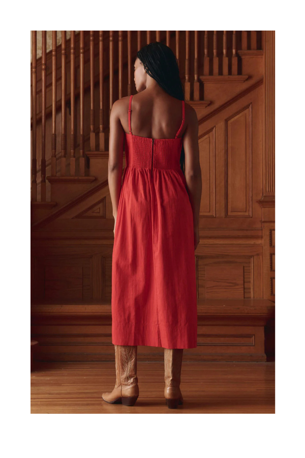 The Verse Dress in Hot Red