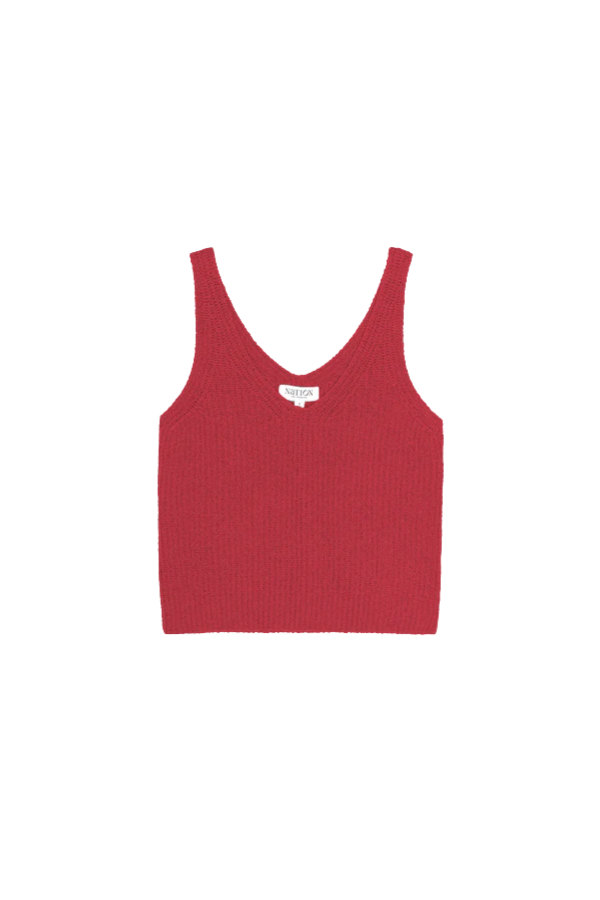 Cece Sweater Tank in Heartbeat Red