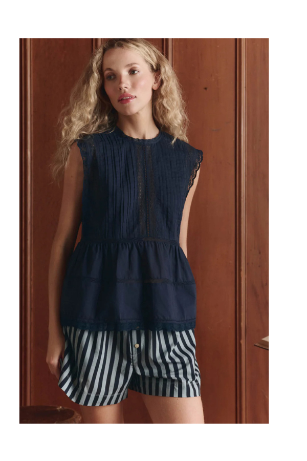 The Sonnet Top in Navy