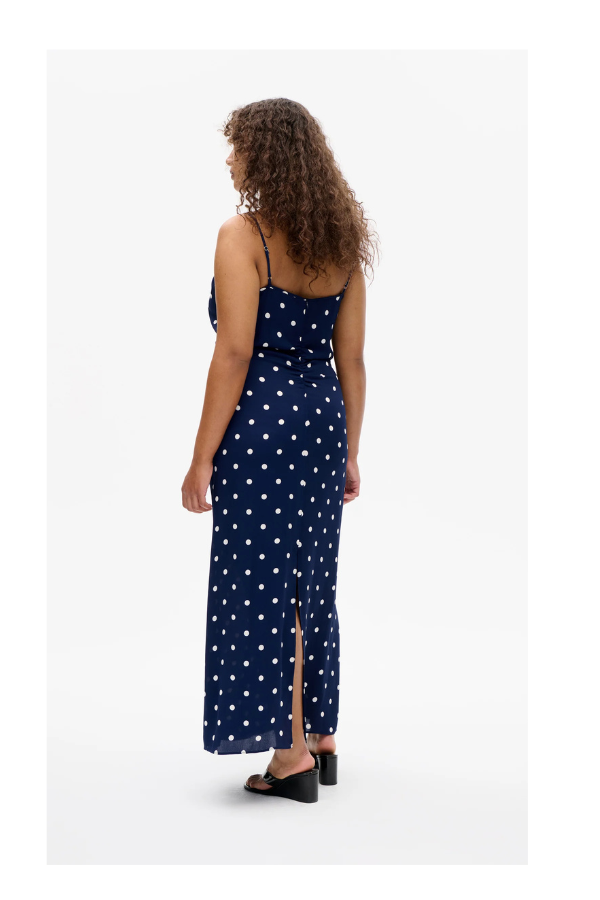 Atalia Dress in Navy Creme Dot