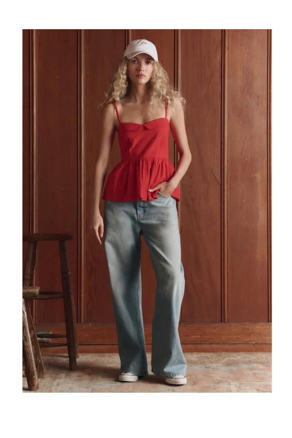 The Verse Top in Hot Red