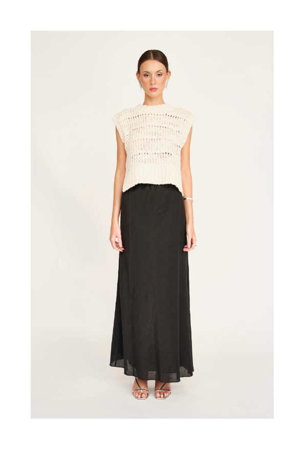 Marin Ladderstitch Knit Vest in Cream