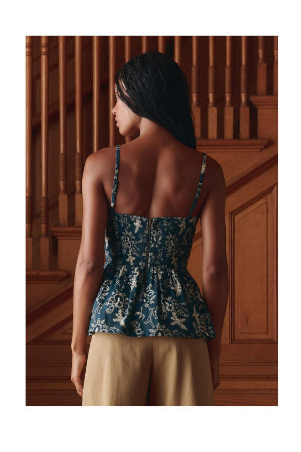 The Verse Top in Indigo Bandana