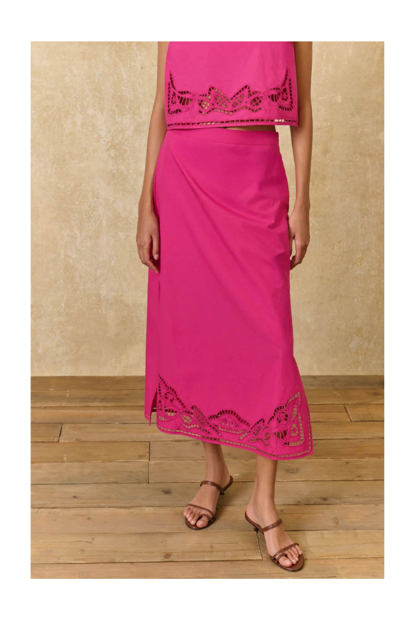 Amarante Midi Skirt in Fuchsia