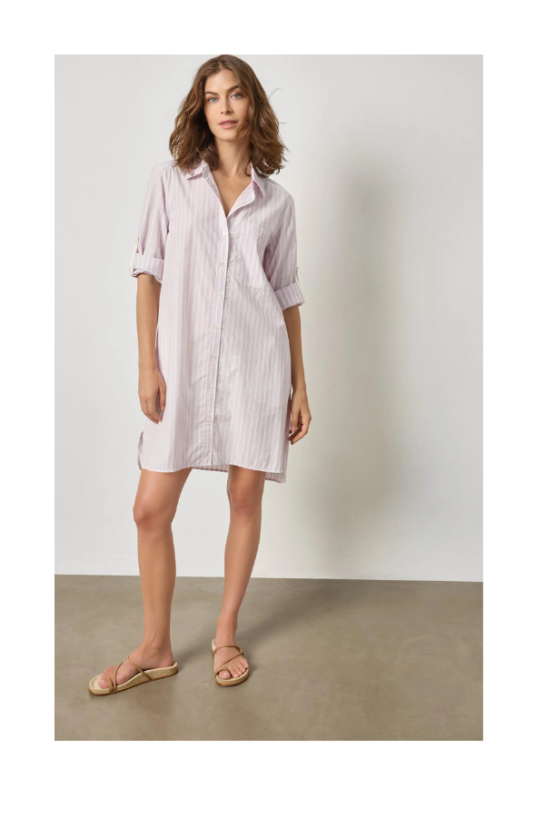 Striped Dress in Lavender Stripe