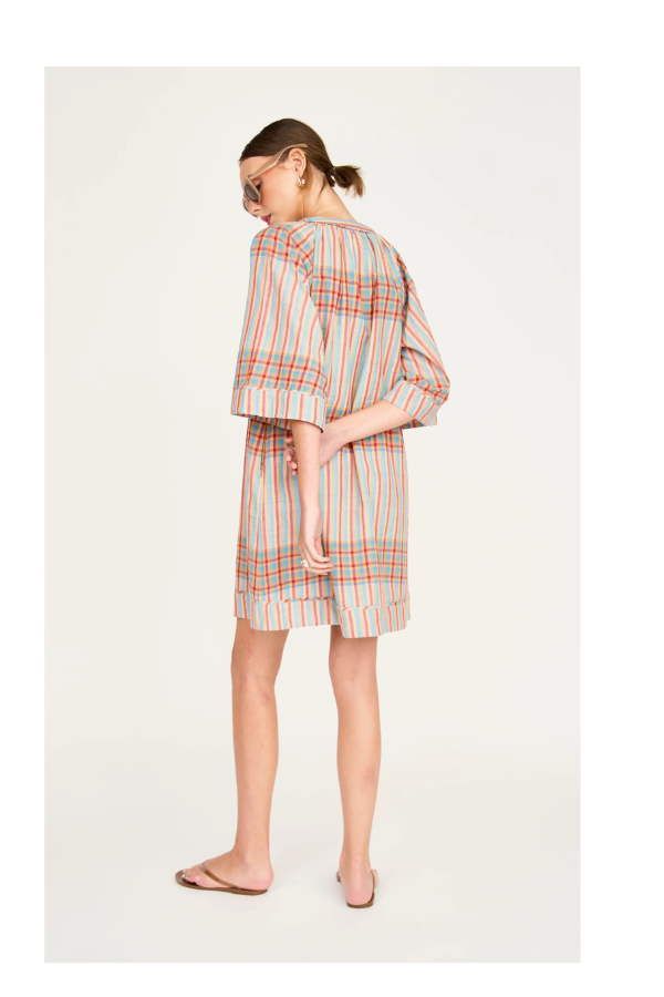 Faro Short Dress in Campfire Plaid