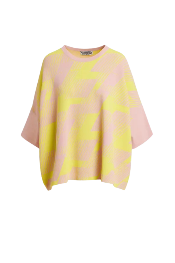 Jotaly Jacquard Knit Pullover in Seashell Pink