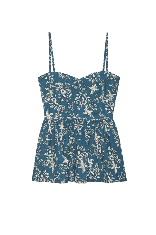 The Verse Top in Indigo Bandana