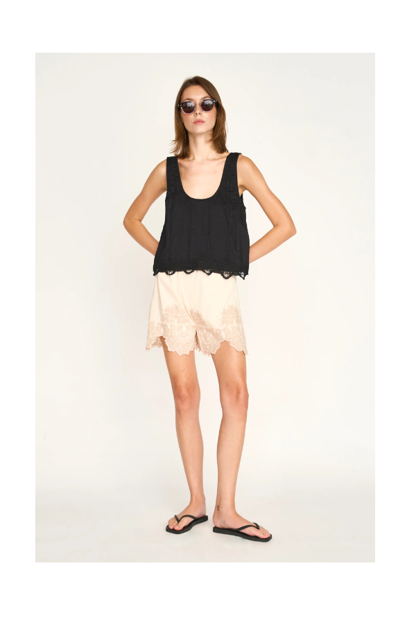 Orinda Tank in Black Lotus Eyelet