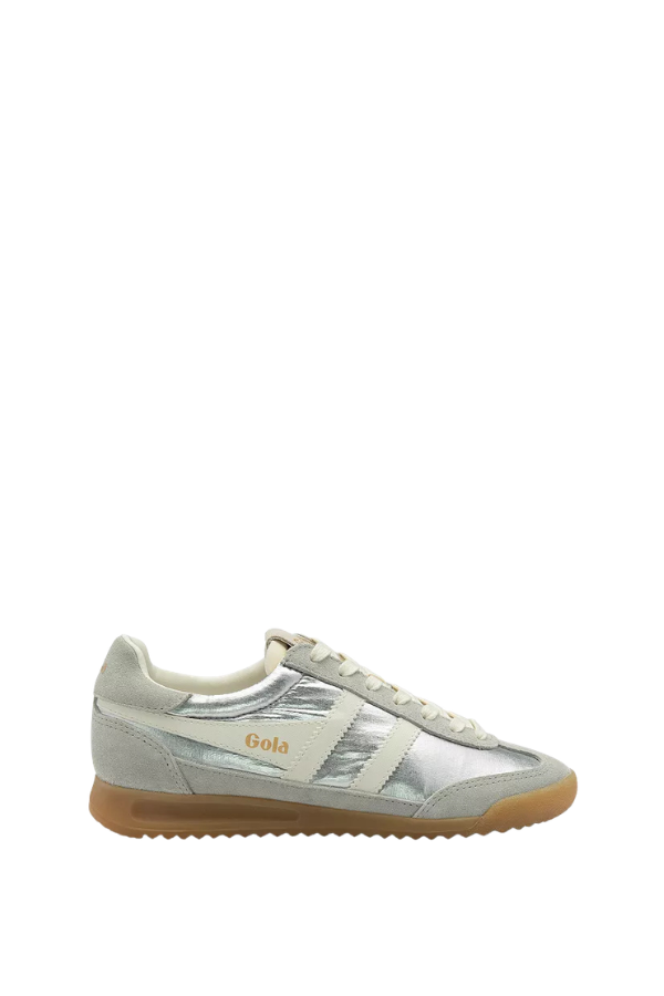 Women's Firefly Metallic Sneaker in Silver/ Off White