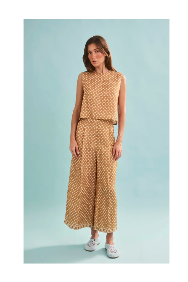 Manning Top in Coconut Sand Dot