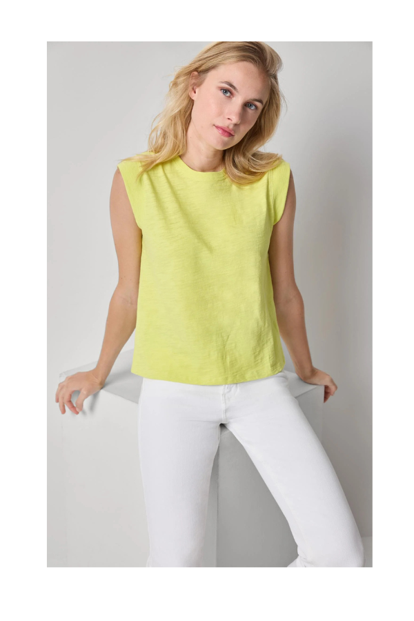 Cap Sleeve Crew in Limeade