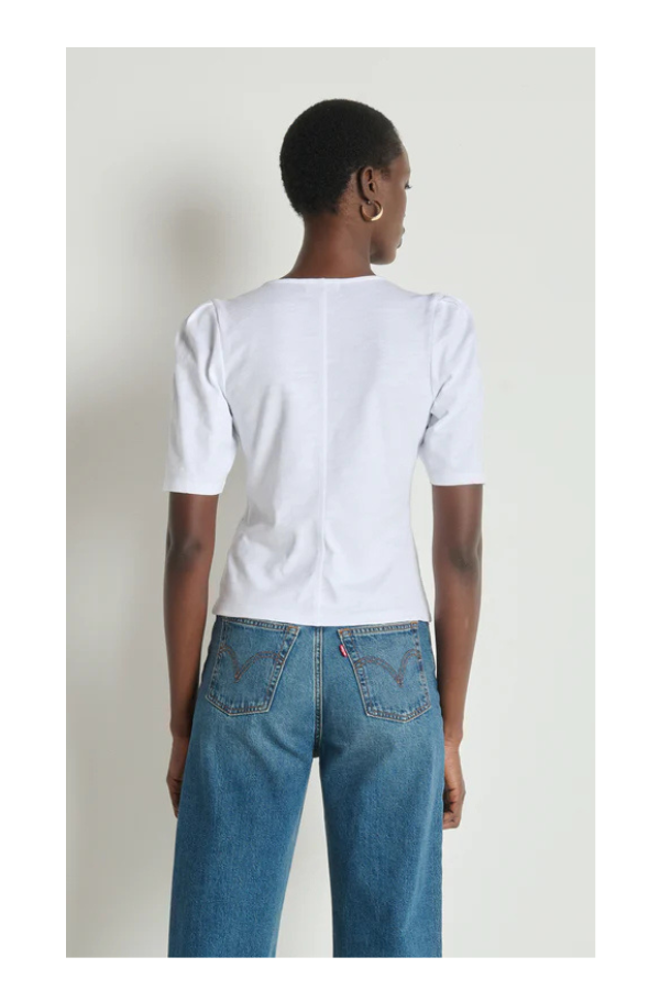 Jen Button Up Blouse in Optic White