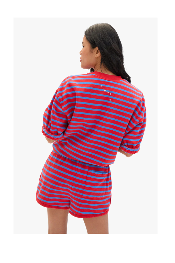 Le Jogging Short in Red/ Bright Cobalt Stripe