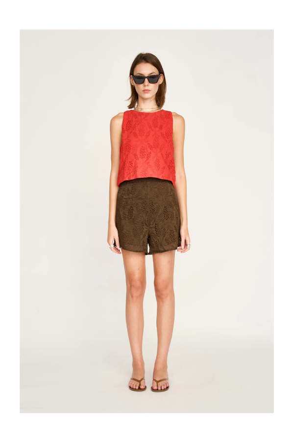 Santanyi Tank in Chili Hyacinth Eyelet