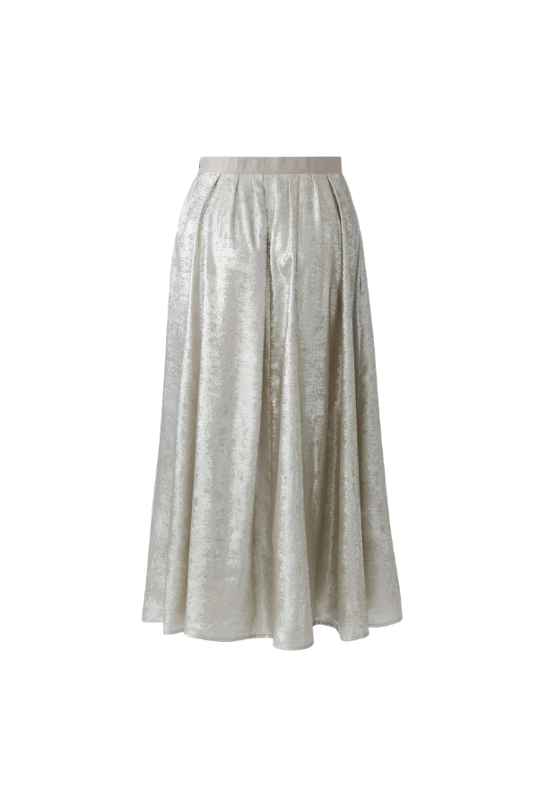 Light Weight Metallic Midi Skirt