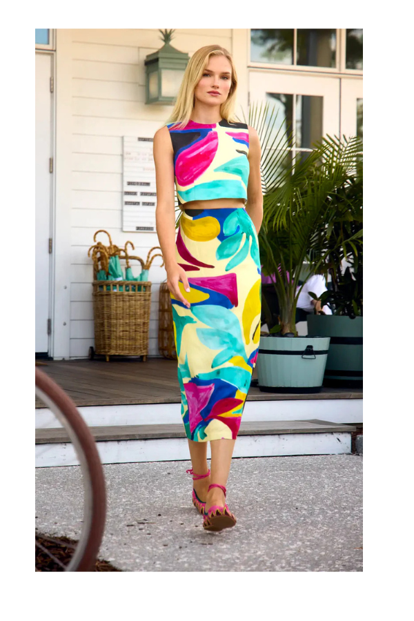 Lynne Skirt in Stroke of Spring