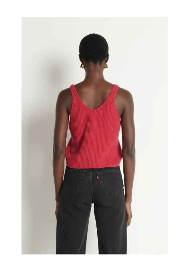 Cece Sweater Tank in Heartbeat Red