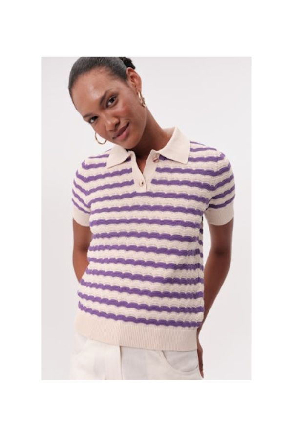 Priscila K. Blouse in Beige/Lilac