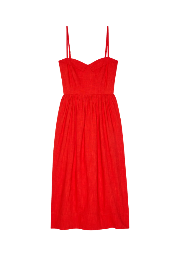 The Verse Dress in Hot Red