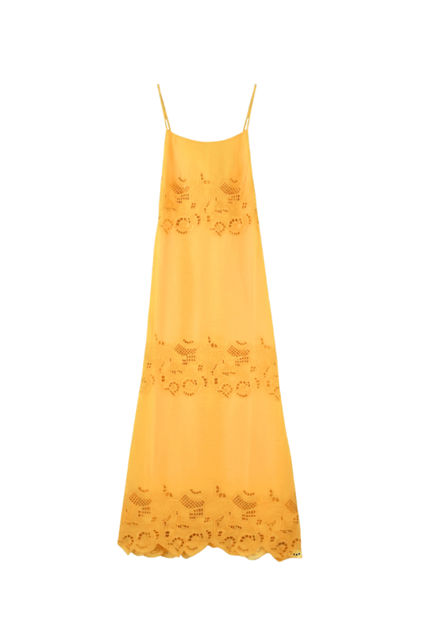 Ilio Dress in Marigold Embroidered Deco