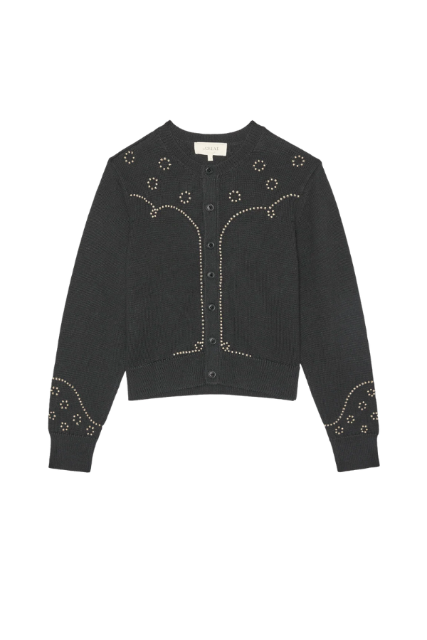 The Studded Cardigan in Black
