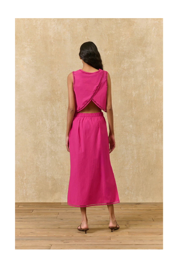 Amarante Midi Skirt in Fuchsia