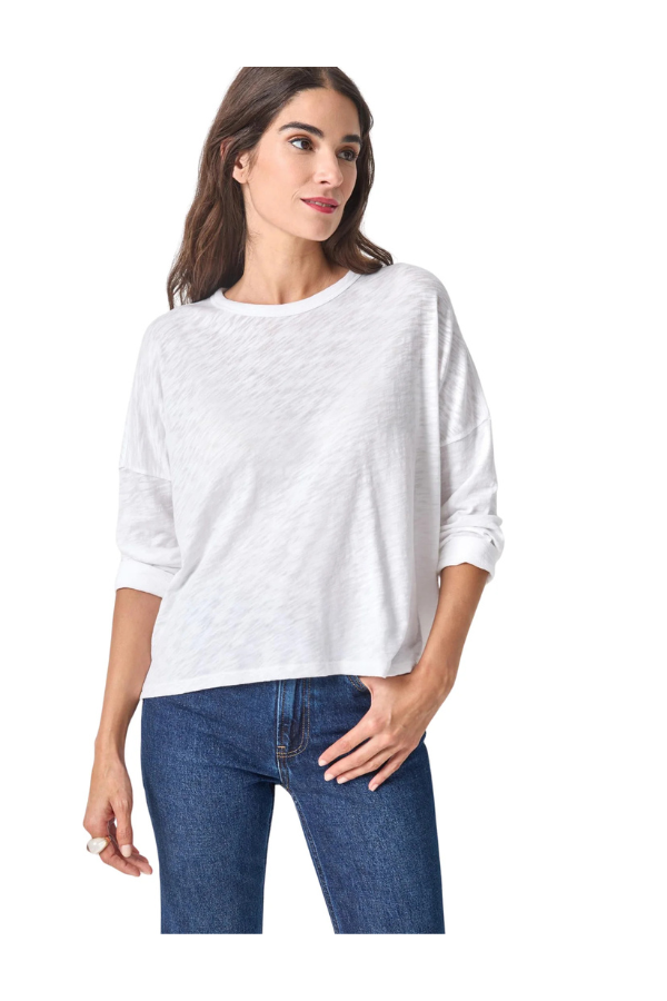 Easy Long Sleeve Beach Tee in White