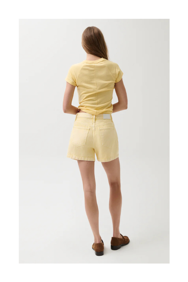 Saige High Rise A-Line Short in Yellow