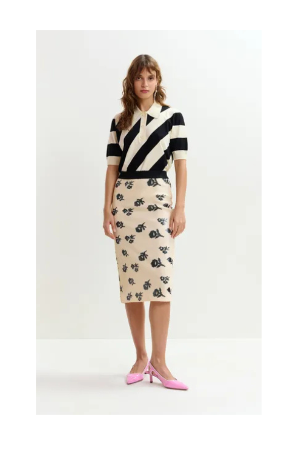 Jorinda Sequin Skirt in Combo3 Off White