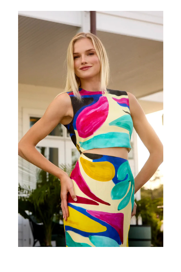 Lynne Skirt in Stroke of Spring