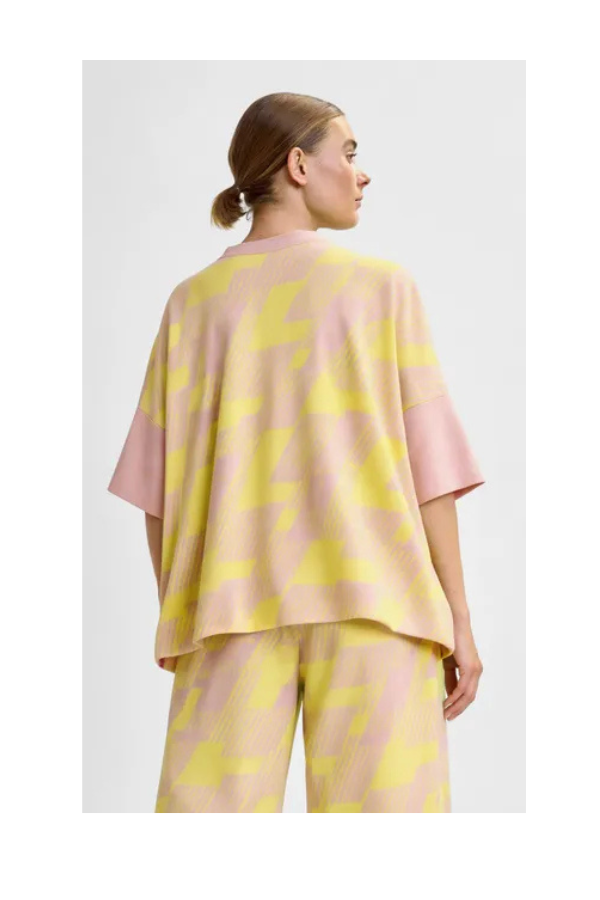 Jotaly Jacquard Knit Pullover in Seashell Pink