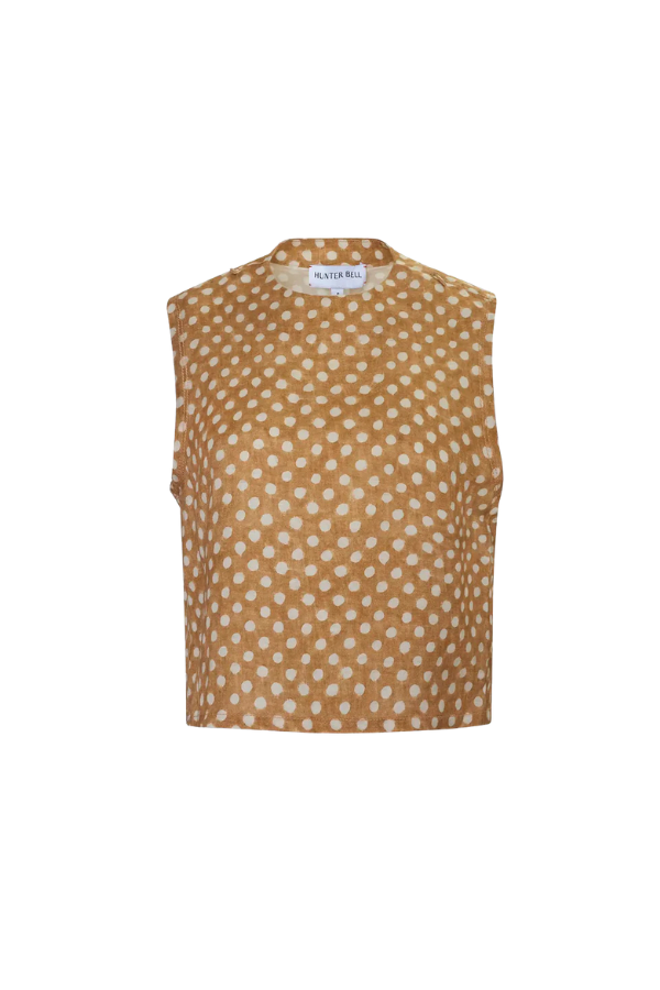 Manning Top in Coconut Sand Dot