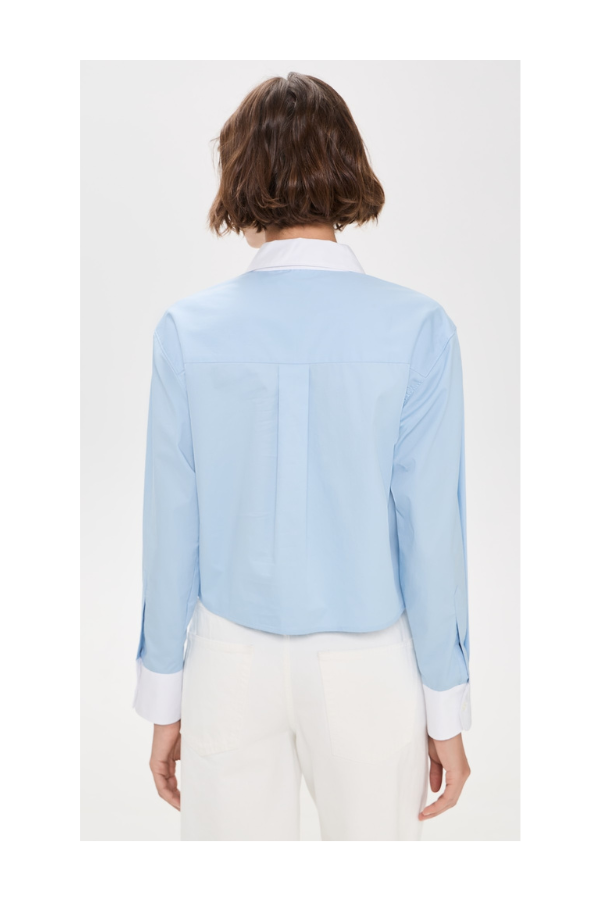 The Cropped Everything Shirt in French Blue