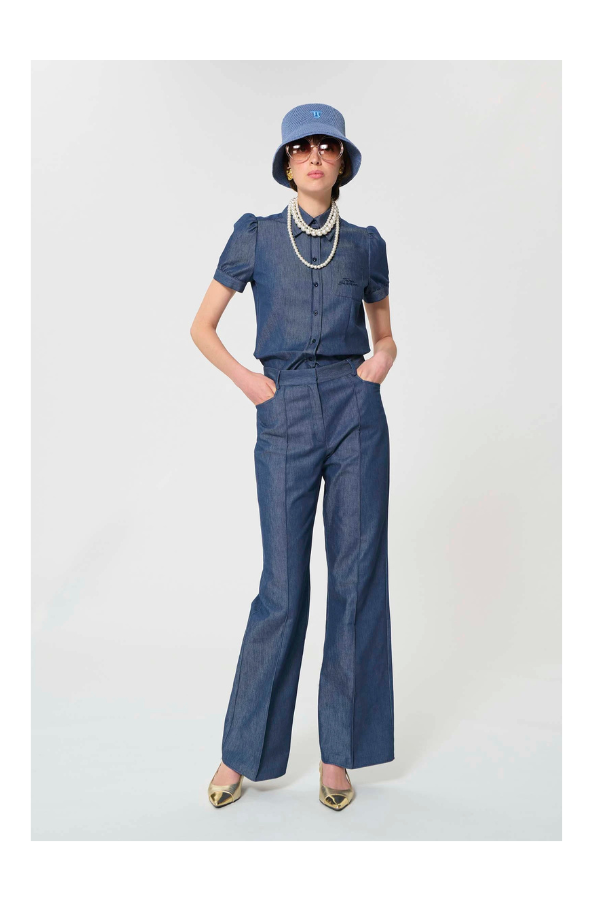 Premier Trousers in Light Blue Denim