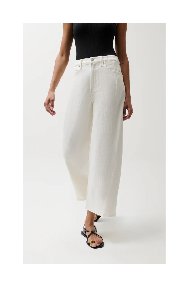 Kyra High Rise Bowed Ankle in Antique White