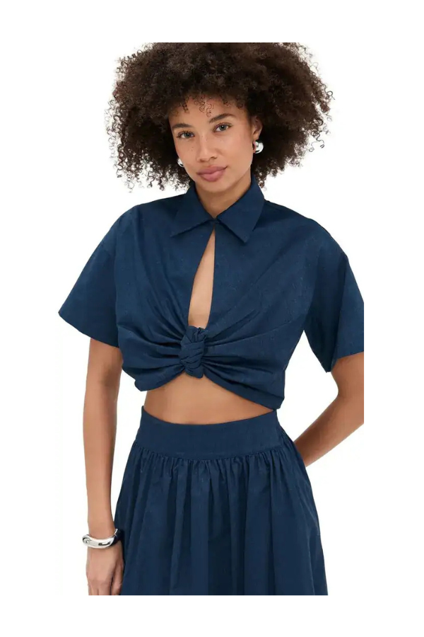 Myriam Blouse in Navy Denim